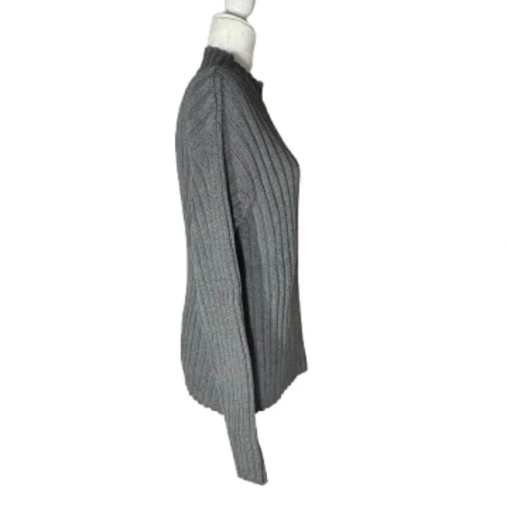 Gray Ribbed The Children's Place Long Sleeve Mock Sweater Size XL (14)